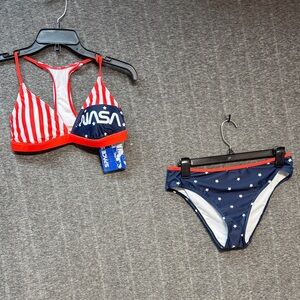 NASA Red and Blue Star Bikini Set